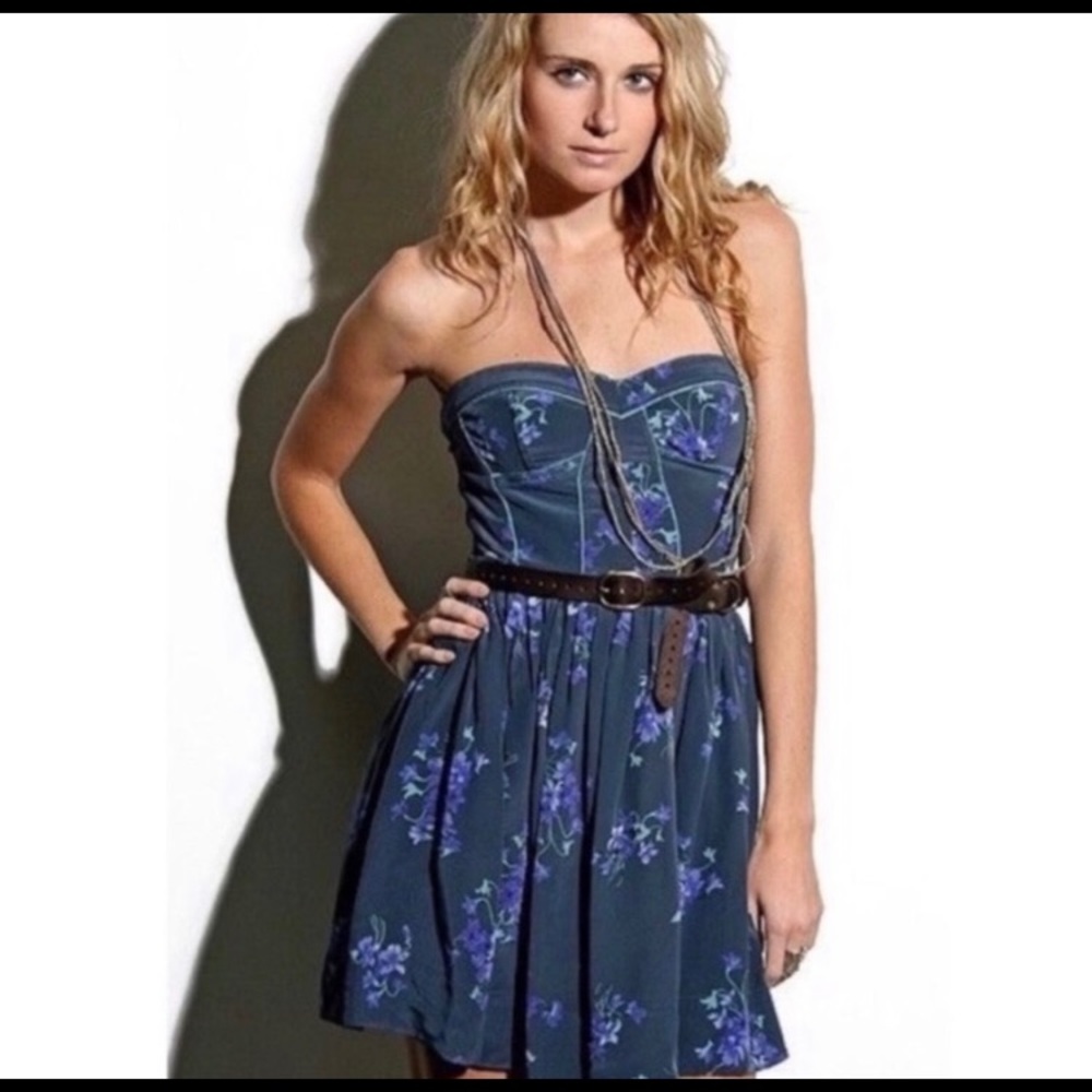 REBECCA TAYLOR silk strapless corset dress